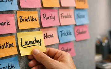 Sticky notes branding strategy colorful names collaborative unusual creative